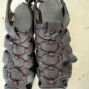 Gray and Pink Outdoor Sandals
